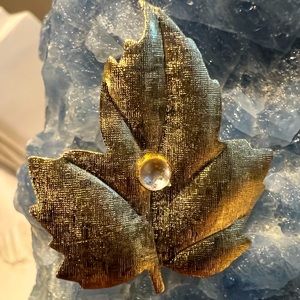 Golden Autumn Leaf Brooch